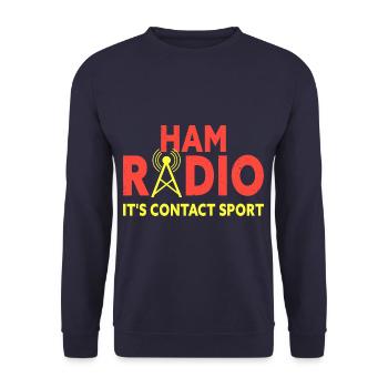 Ham Radio It's Contact Sport Funny Amateur Ham - Unisex Sweatshirt - navy - Front - Alina (178cm) & Michal (187cm)