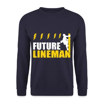 Future Lineman Funny Electric Cable Lineman - Unisex Sweatshirt - navy - Front - Alina (178cm) & Michal (187cm)