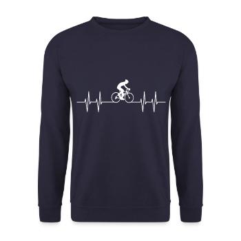 Herzschlag Radfahren - Unisex Pullover - Navy - Vorne - Alina (178cm) & Michal (187cm)