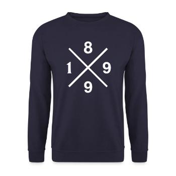 1899 Fan Fussball Hoodie, T-Shirt, Tasche, kissen - Unisex Pullover - Navy - Vorne - Alina (178cm) & Michal (187cm)