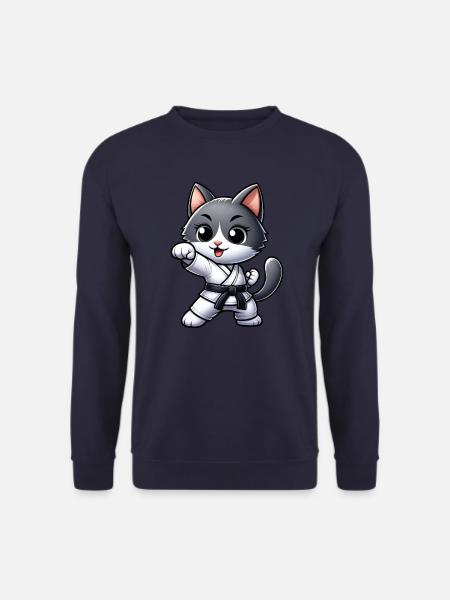 Karaté Cat Arts Martiaux Entraînement d’Arts Martiaux - Sweat-shirt Unisexe - marine