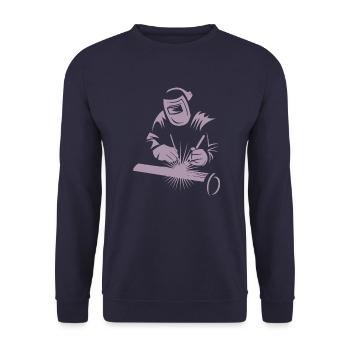 Industrie du soudage à l’arc Welder Silhouette - Sweat-shirt Unisexe - marine - Devant - Alina (178cm) & Michal (187cm)