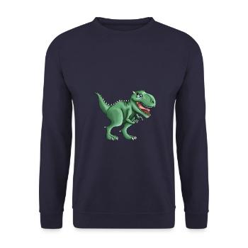 T-rex Tyrannosaurus Rex Dino Illustration - Unisex Sweatshirt - navy - Front - Alina (178cm) & Michal (187cm)