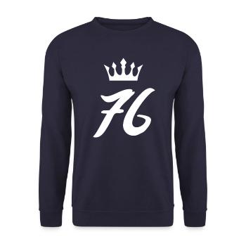 76 Number crown - Unisex Sweatshirt - navy - Front - Alina (178cm) & Michal (187cm)