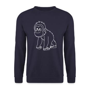 Bande dessinée de singe orang-outan - Sweat-shirt Unisexe - marine - Devant - Alina (178cm) & Michal (187cm)