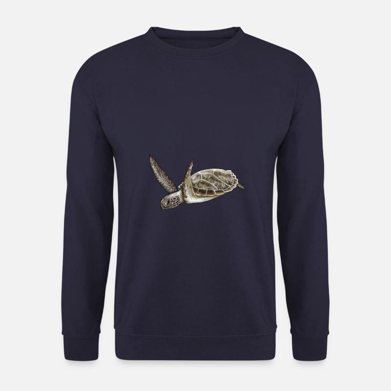 Süße Schildkröte Motiv Illustration Meeresbewohner - Unisex Pullover - Navy