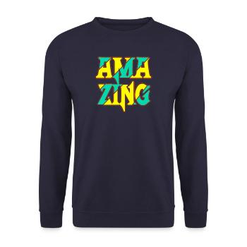 amazing bright - Unisex Pullover - Navy - Vorne - Alina (178cm) & Michal (187cm)