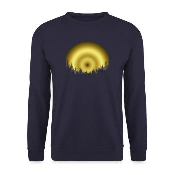 forest silhouette gold - Unisex Sweatshirt - navy - Front - Alina (178cm) & Michal (187cm)