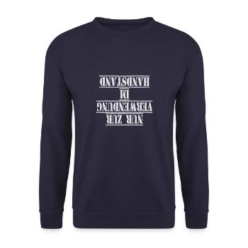 handstand verwendung weiss - Unisex Pullover - Navy - Vorne - Alina (178cm) & Michal (187cm)
