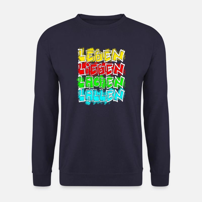 leben lieben etc weiss - Unisex Pullover - Navy