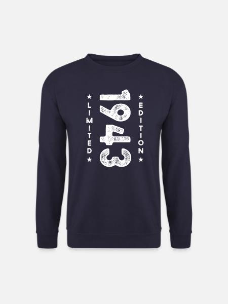 80. Geburtstag Herren Jahrgang 1943 Vintage Retro - Unisex Pullover - Navy