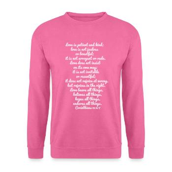 corinthians 13: 4-7 - Unisex Sweatshirt - pink - Front