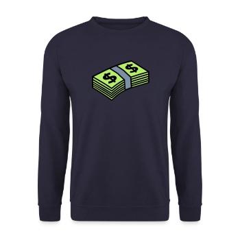 Money dollars 3 colors - Unisex Pullover - Navy - Vorne - Alina (178cm) & Michal (187cm)