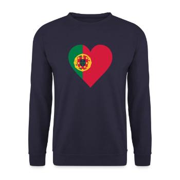 portugal herz - Unisex Sweatshirt - navy - Front - Alina (178cm) & Michal (187cm)