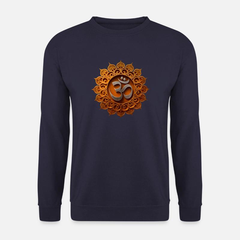 Om Silver With Ornament - Unisex Pullover - Navy