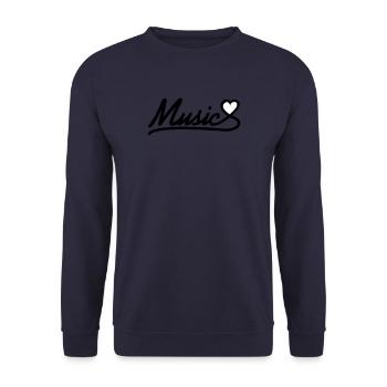 music love - Unisex Pullover - Navy - Vorne - Alina (178cm) & Michal (187cm)