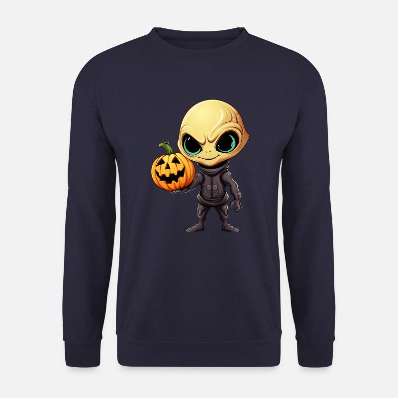 Halloween Alien mit Kürbis - Unisex Pullover - Navy