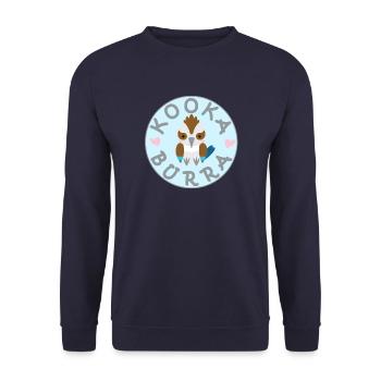 Kookaburra Australia Laughing Bird, Sweet Circle Hearts - Unisex Sweatshirt - navy - Front - Alina (178cm) & Michal (187cm)