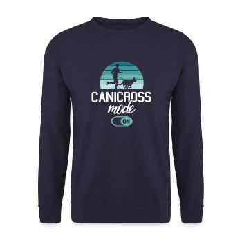 Canicross Cross-Country Run with Dog Canicross Mode On - Unisex Sweatshirt - navy - Front - Alina (178cm) & Michal (187cm)