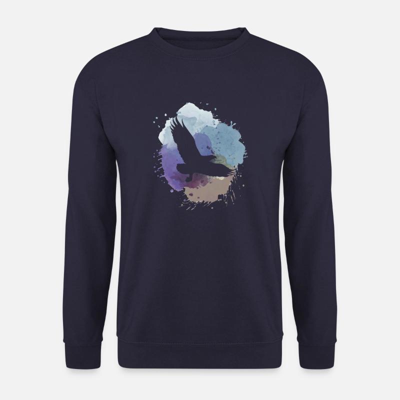adler,malerei,grau,,fliegen,vogel,blau,berge - Unisex Pullover - Navy