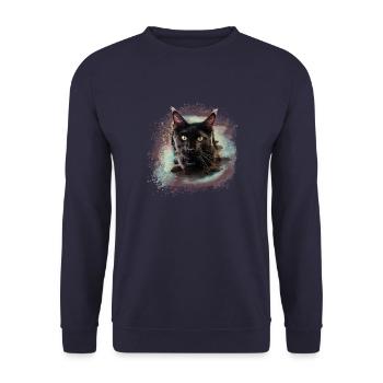 maincoon,katze,graffiti,malerei, Maine-Coon-Katze, - Unisex Pullover - Navy - Vorne - Alina (178cm) & Michal (187cm)