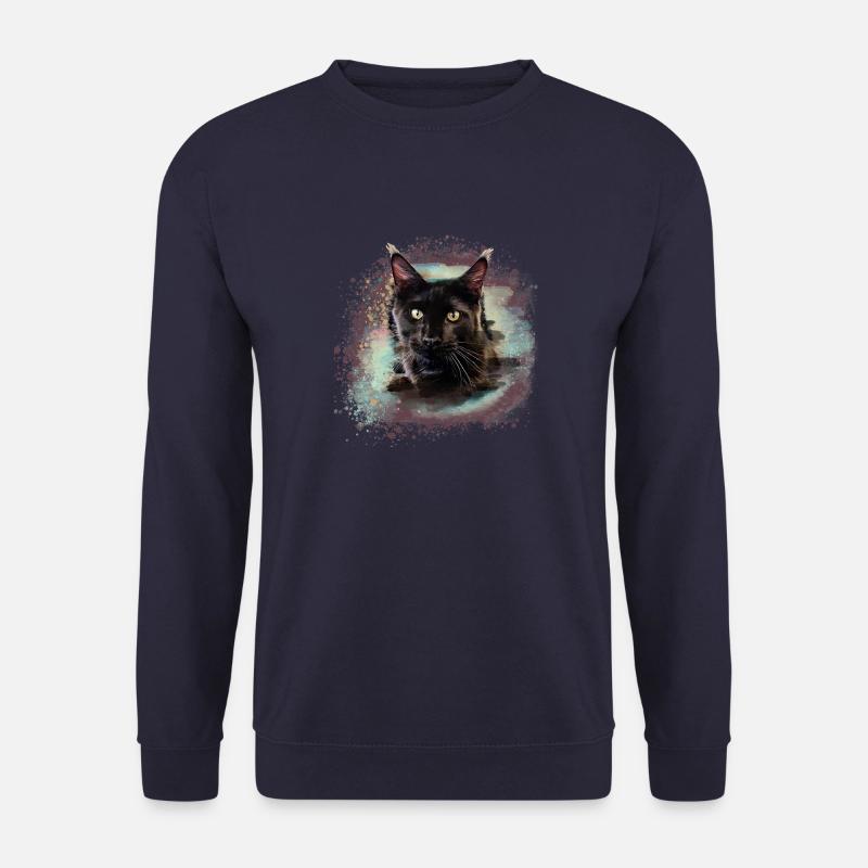 maincoon,katze,graffiti,malerei, Maine-Coon-Katze, - Unisex Pullover - Navy