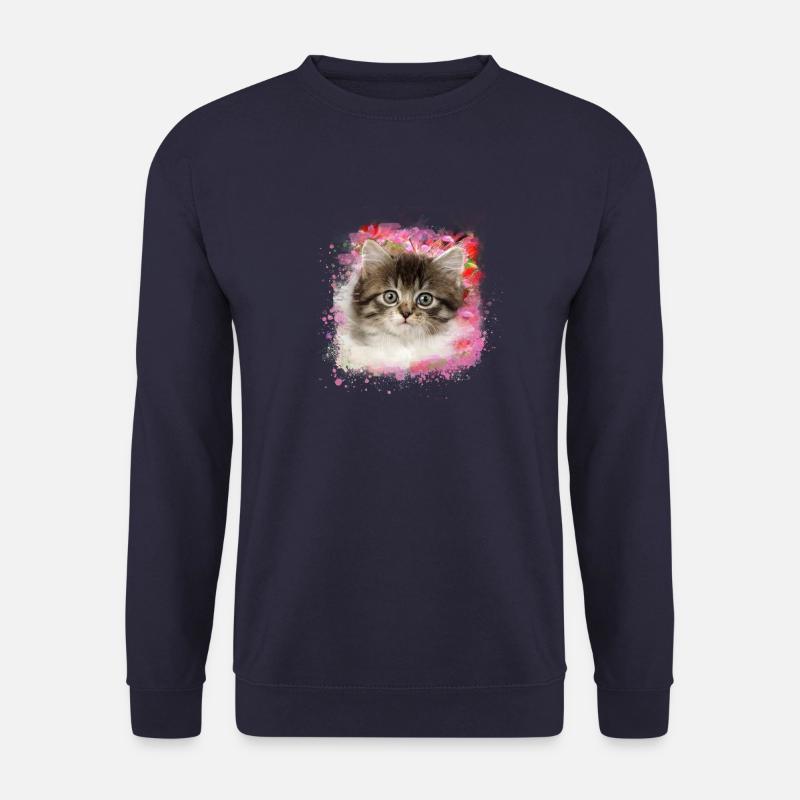 kätzchen,katze,graffiti,malerei, Maine-Coon-Katze, - Unisex Pullover - Navy