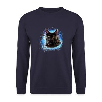 maincoon, chat, graffiti, peinture, chat Maine Coon - Sweat-shirt Unisexe - marine - Devant - Alina (178cm) & Michal (187cm)