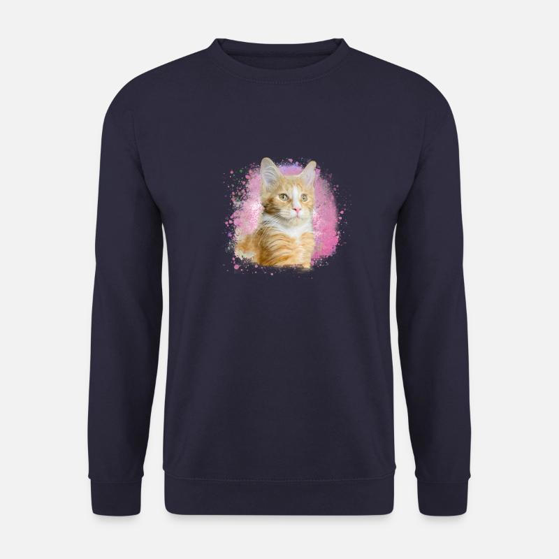 maincoon,katze,graffiti,malerei, Maine-Coon-Katze, - Unisex Pullover - Navy