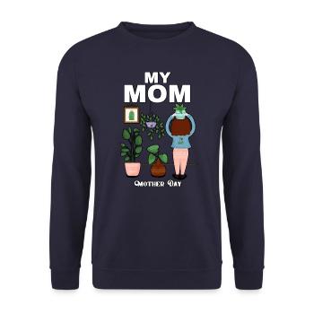 My mon - Mother Day - Unisex Pullover - Navy - Vorne - Alina (178cm) & Michal (187cm)