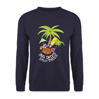 365 Days Palm Trees - Unisex Pullover - Navy - Vorne - Alina (178cm) & Michal (187cm)