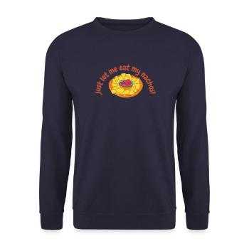 just let me eat my nachos - Unisex Pullover - Navy - Vorne - Alina (178cm) & Michal (187cm)
