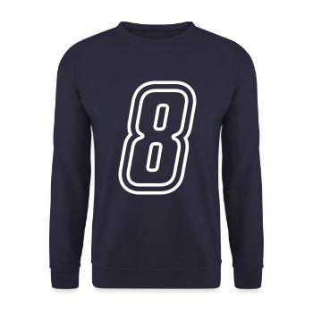 8 Numéro de numéro - Sweat-shirt Unisexe - marine - Devant - Alina (178cm) & Michal (187cm)