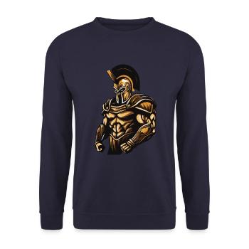 Spartan Gladiator Muscles - Unisex Sweatshirt - navy - Front - Alina (178cm) & Michal (187cm)