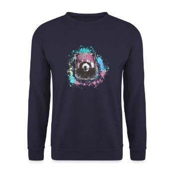 Red panda, graffiti, painting, panda bear, bear, colorful - Unisex Sweatshirt - navy - Front - Alina (178cm) & Michal (187cm)