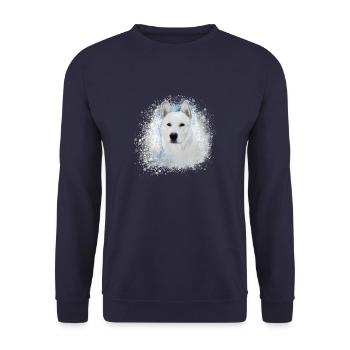 Canaan, dog, graffiti,beige,painting,pink - Unisex Sweatshirt - navy - Front - Alina (178cm) & Michal (187cm)