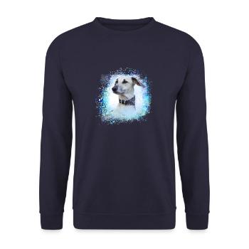 Sloughi, hund, graffiti,blau,malerei - Unisex Pullover - Navy - Vorne - Alina (178cm) & Michal (187cm)