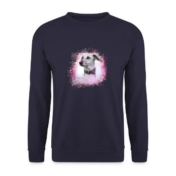 Sloughi, hund, graffiti,pink,malerei - Unisex Pullover - Navy - Vorne - Alina (178cm) & Michal (187cm)