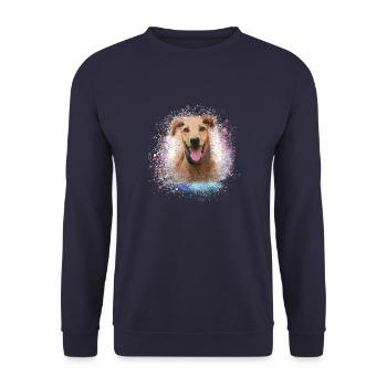 Sloughi, hund, graffiti,pink,malerei - Unisex Pullover - Navy - Vorne - Alina (178cm) & Michal (187cm)