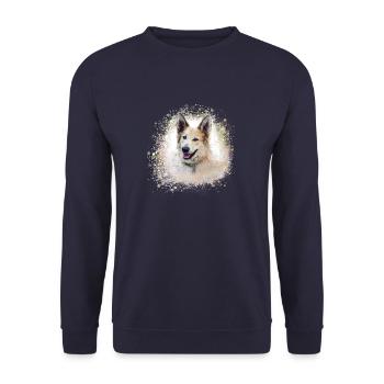 Chinook, dog, graffiti,beige,painting,shepherd dog - Unisex Sweatshirt - navy - Front - Alina (178cm) & Michal (187cm)