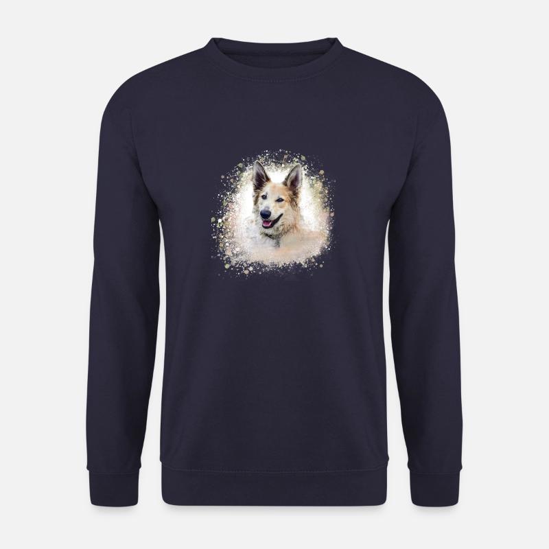 Chinook, hund, graffiti,beige,malerei,schäferhund - Unisex Pullover - Navy