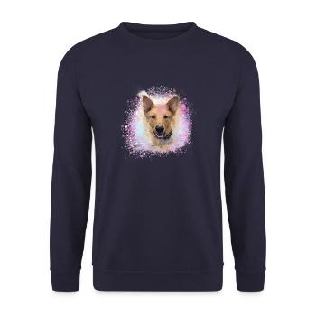 Chinook, chien, graffiti, beige, peinture, lévrier - Sweat-shirt Unisexe - marine - Devant - Alina (178cm) & Michal (187cm)