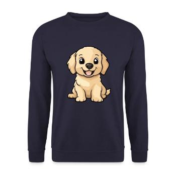 Golden Retriever Hund Niedlich - Unisex Pullover - Navy - Vorne - Alina (178cm) & Michal (187cm)