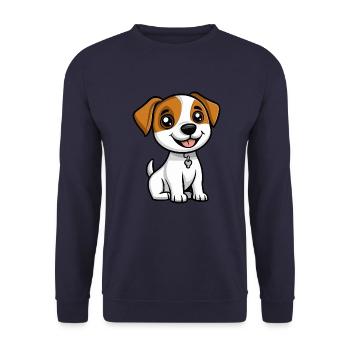 Jack Russell Terrier Dog Cute - Unisex Sweatshirt - navy - Front - Alina (178cm) & Michal (187cm)
