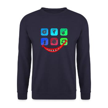 pizzafreude white - Unisex Sweatshirt - navy - Front - Alina (178cm) & Michal (187cm)