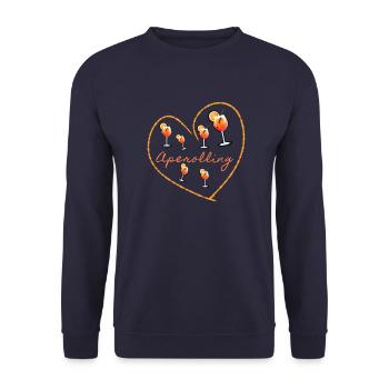 Heart, Cocktail, Orange, Heart - Unisex Sweatshirt - navy - Front - Alina (178cm) & Michal (187cm)
