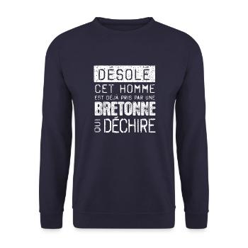 Désolé cet homme est déjà pris par une BRETONNE - Sweat-shirt Unisexe - marine - Devant - Alina (178cm) & Michal (187cm)