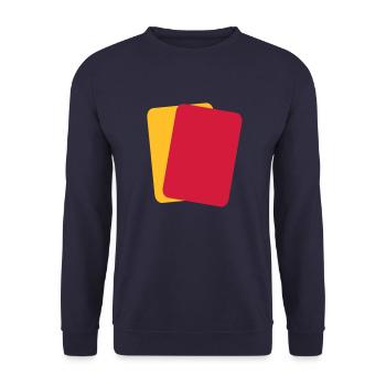 Carton rouge jaune Arbitre - Sweat-shirt Unisexe - marine - Devant - Alina (178cm) & Michal (187cm)