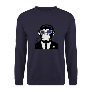 3D Ape Monkey Electroclub Casque motif - Sweat-shirt Unisexe - marine - Devant - Alina (178cm) & Michal (187cm)