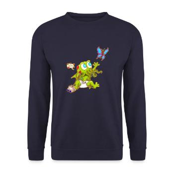 The Call Of Cute Hulhu without text - Unisex Sweatshirt - navy - Front - Alina (178cm) & Michal (187cm)